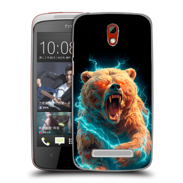 Пластиковый чехол на HTC Desire 500 с принтом Медведь