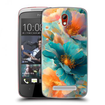Пластиковый чехол на HTC Desire 500 с принтом Цветы