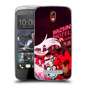 Пластиковый чехол на HTC Desire 500 с принтом Hazbin Hotel Отель Хазбин