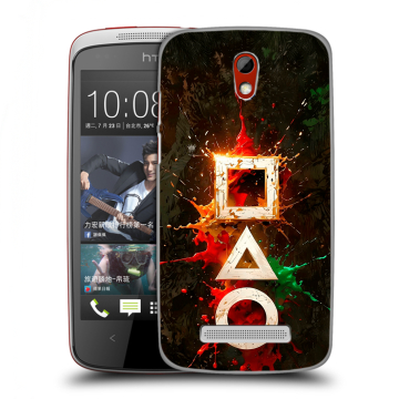 Пластиковый чехол на HTC Desire 500 с принтом Squid Game Игра кальмара