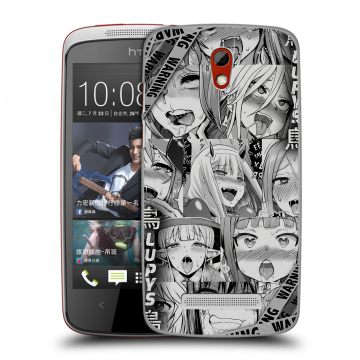 Пластиковый чехол на HTC Desire 500 с принтом Ahegao Ахегао Аниме