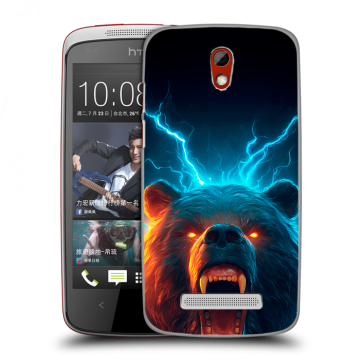 Пластиковый чехол на HTC Desire 500 с принтом Медведь