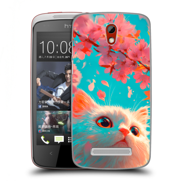 Пластиковый чехол на HTC Desire 500 с принтом Красивый кот
