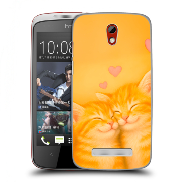 Пластиковый чехол на HTC Desire 500 с принтом Милые котята