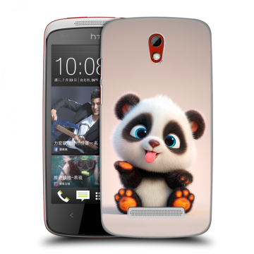 Пластиковый чехол на HTC Desire 500 с принтом милая панда