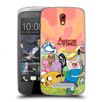 Пластиковый чехол на HTC Desire 500 с принтом Adventure time Время приключений