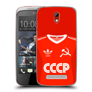 Пластиковый чехол на HTC Desire 500 с принтом Флаг Герб СССР