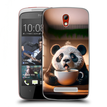 Пластиковый чехол на HTC Desire 500 с принтом смешная панда