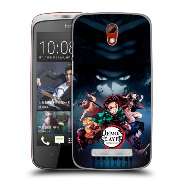 Пластиковый чехол на HTC Desire 500 с принтом Demon Slayer Клинок рассекающий демонов Пластиковый чехол на HTC Desire 500 с принтом Demon Slayer Клинок рассекающий демонов