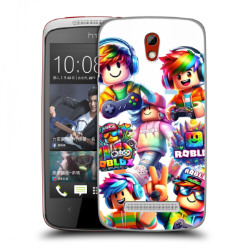 Пластиковый чехол на HTC Desire 500 с принтом Roblox Роблокс