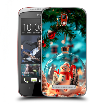 Пластиковый чехол на HTC Desire 500 с принтом Новый год