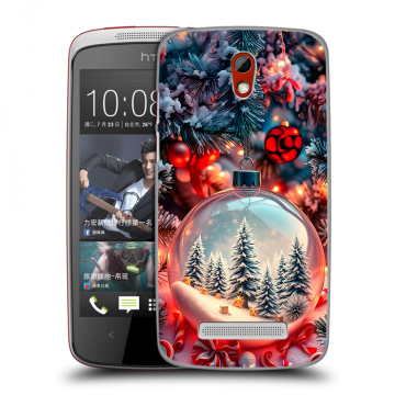 Пластиковый чехол на HTC Desire 500 с принтом Новый год