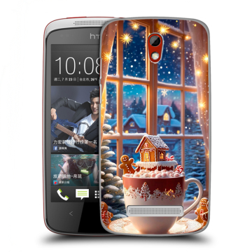 Пластиковый чехол на HTC Desire 500 с принтом Новый год