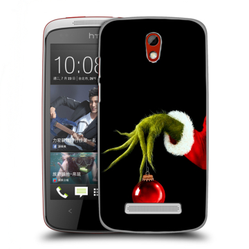 Пластиковый чехол на HTC Desire 500 с принтом Новый год Гринч