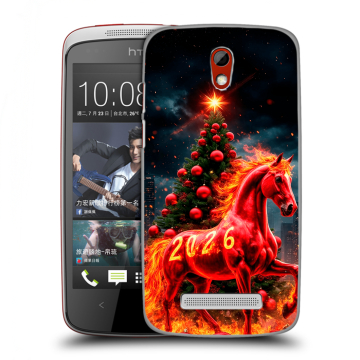 Пластиковый чехол на HTC Desire 500 с принтом Новый год