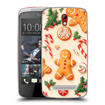 Пластиковый чехол на HTC Desire 500 с принтом Новый год