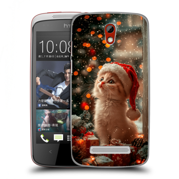 Пластиковый чехол на HTC Desire 500 с принтом Новый год