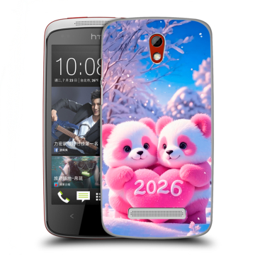 Пластиковый чехол на HTC Desire 500 с принтом Новый год