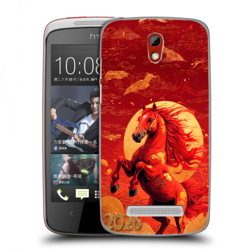 Пластиковый чехол на HTC Desire 500 с принтом Новый год