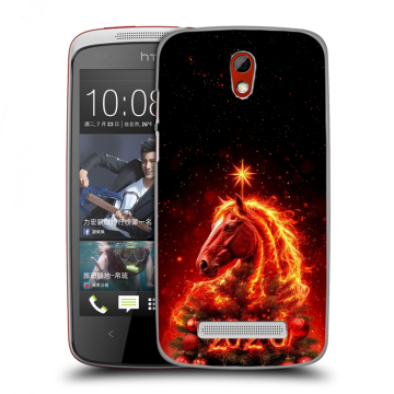 Пластиковый чехол на HTC Desire 500 с принтом Новый год