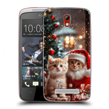 Пластиковый чехол на HTC Desire 500 с принтом Новый год