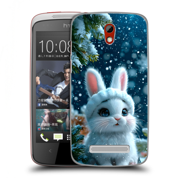 Пластиковый чехол на HTC Desire 500 с принтом Новый год