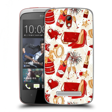 Пластиковый чехол на HTC Desire 500 с принтом Новый год
