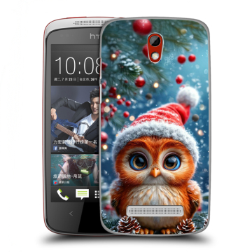 Пластиковый чехол на HTC Desire 500 с принтом Новый год