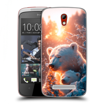 Пластиковый чехол на HTC Desire 500 с принтом Новый год