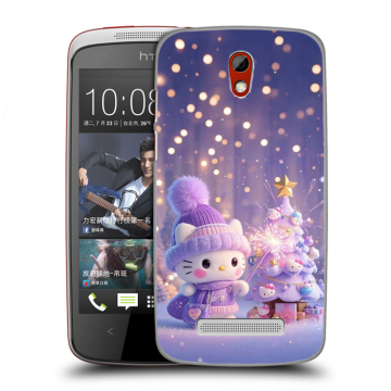 Пластиковый чехол на HTC Desire 500 с принтом Новый год