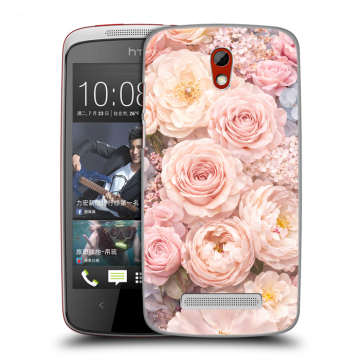 Пластиковый чехол на HTC Desire 500 с принтом женский