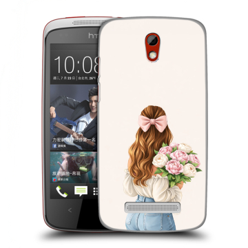 Пластиковый чехол на HTC Desire 500 с принтом женский