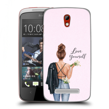 Пластиковый чехол на HTC Desire 500 с принтом женский