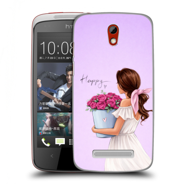 Пластиковый чехол на HTC Desire 500 с принтом женский