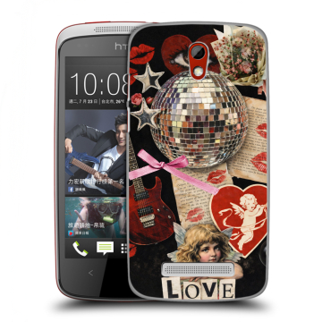 Пластиковый чехол на HTC Desire 500 с принтом для девочек