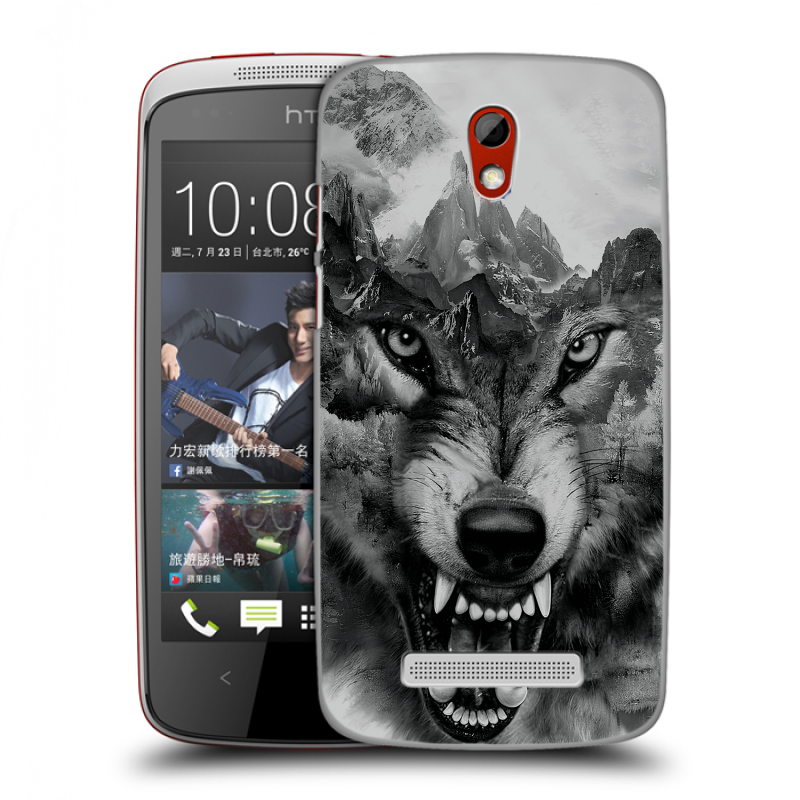 Пластиковый чехол на HTC Desire 500 с принтом Волк Пластиковый чехол на HTC Desire 500 с принтом Волк