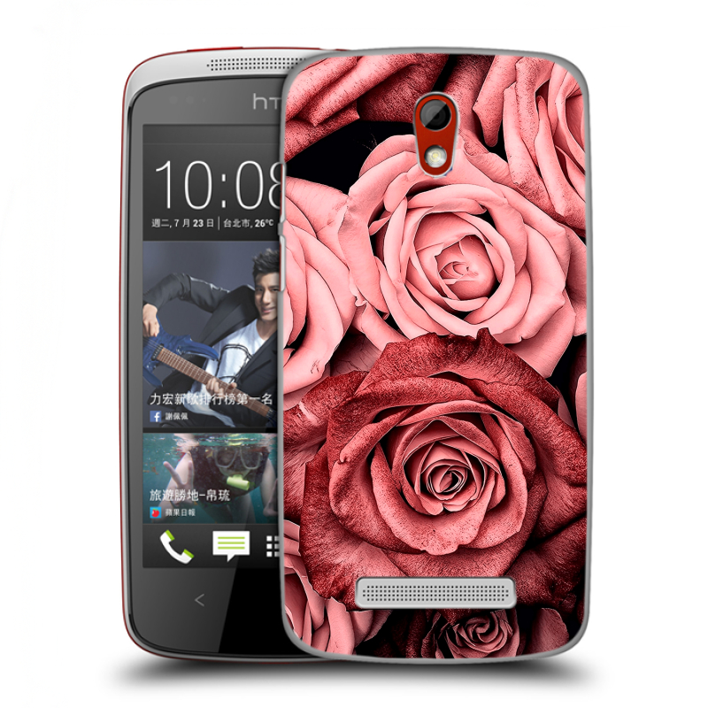 Пластиковый чехол на HTC Desire 500 с принтом Цветы розы Пластиковый чехол на HTC Desire 500 с принтом Цветы розы