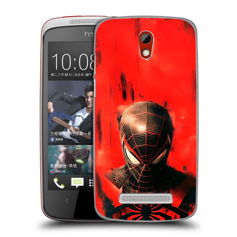 Пластиковый чехол на HTC Desire 500 с принтом человек паук spiderman Пластиковый чехол на HTC Desire 500 с принтом человек паук spiderman