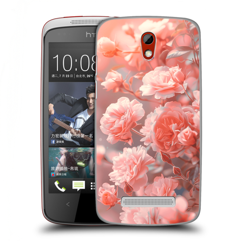 Пластиковый чехол на HTC Desire 500 с принтом Розы цветы Пластиковый чехол на HTC Desire 500 с принтом Розы цветы
