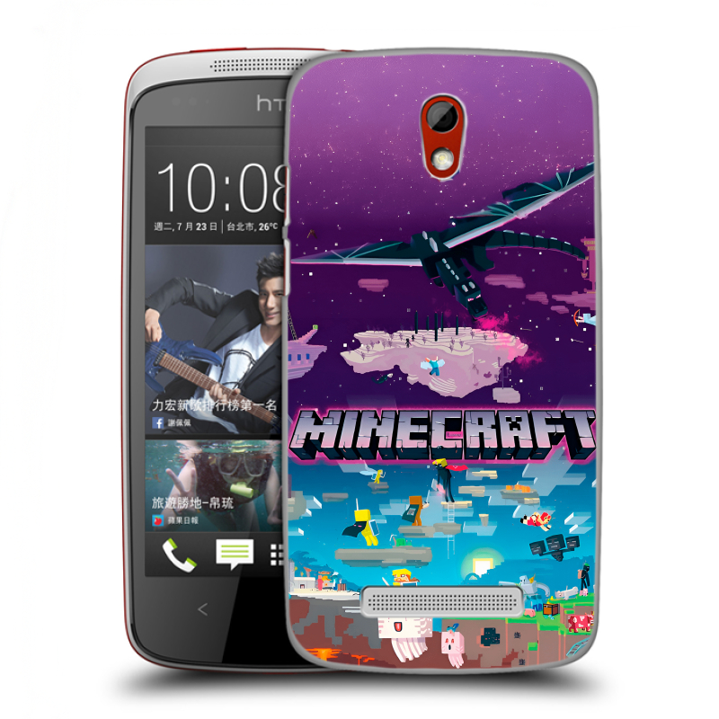 Пластиковый чехол на HTC Desire 500 с принтом Майнкрафт Minecraft Пластиковый чехол на HTC Desire 500 с принтом Майнкрафт Minecraft