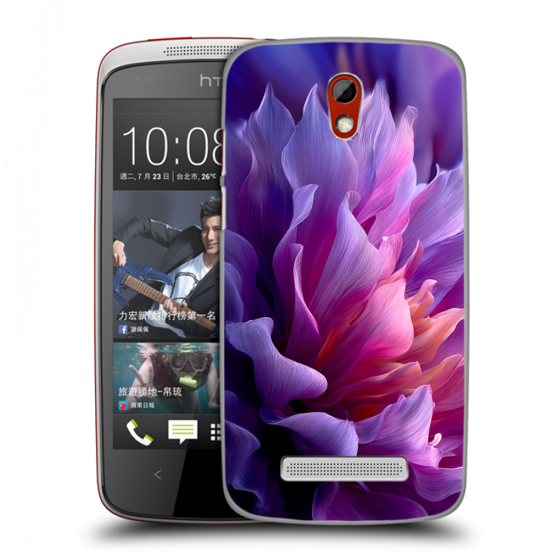 Пластиковый чехол на HTC Desire 500 с принтом женский цветы Пластиковый чехол на HTC Desire 500 с принтом женский цветы
