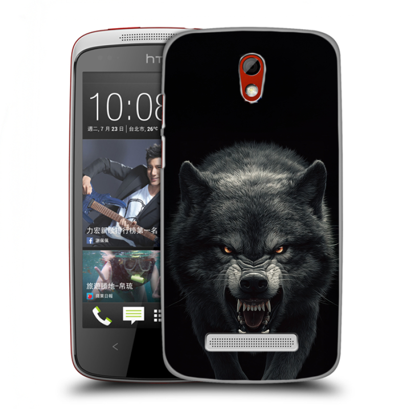 Пластиковый чехол на HTC Desire 500 с принтом Волк Пластиковый чехол на HTC Desire 500 с принтом Волк