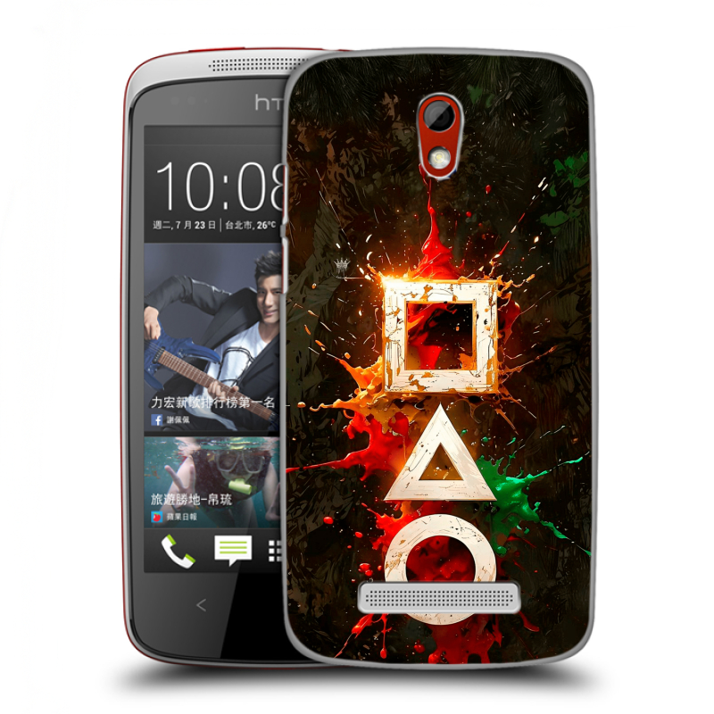 Пластиковый чехол на HTC Desire 500 с принтом Squid Game Игра кальмара Пластиковый чехол на HTC Desire 500 с принтом Squid Game Игра кальмара