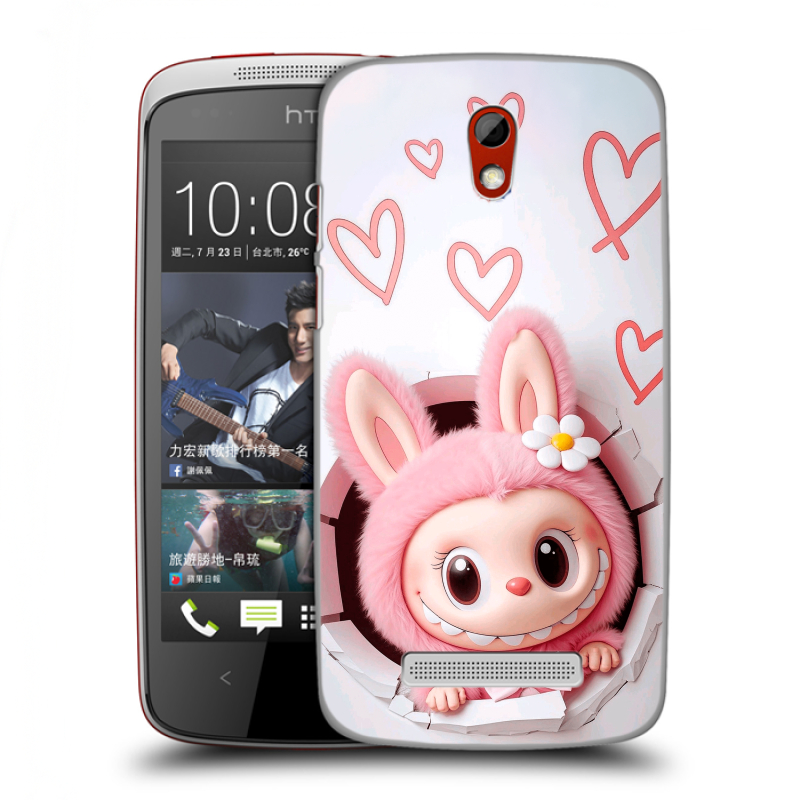 Пластиковый чехол на HTC Desire 500 с принтом Labubu Лабубу Пластиковый чехол на HTC Desire 500 с принтом Labubu Лабубу