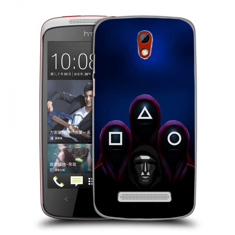 Пластиковый чехол на HTC Desire 500 с принтом Игра Кальмара Пластиковый чехол на HTC Desire 500 с принтом Игра Кальмара