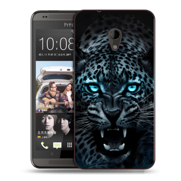 Силиконовый чехол на HTC Desire 700 с принтом Темный леопард Силиконовый чехол на HTC Desire 700 с принтом Темный леопард