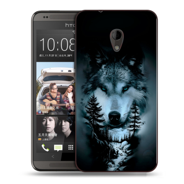 Силиконовый чехол на HTC Desire 700 с принтом Лесной волк Силиконовый чехол на HTC Desire 700 с принтом Лесной волк