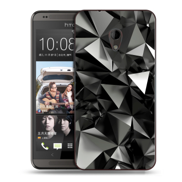 Силиконовый чехол на HTC Desire 700 с принтом Черные кристаллы Силиконовый чехол на HTC Desire 700 с принтом Черные кристаллы