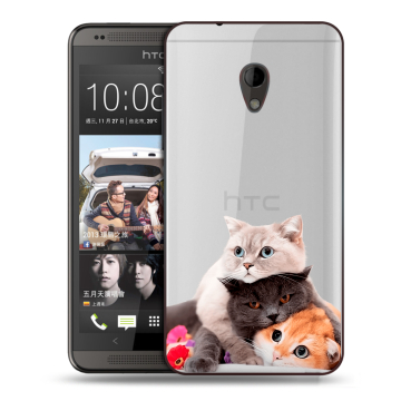 Силиконовый чехол на HTC Desire 700 с принтом Кошки Силиконовый чехол на HTC Desire 700 с принтом Кошки