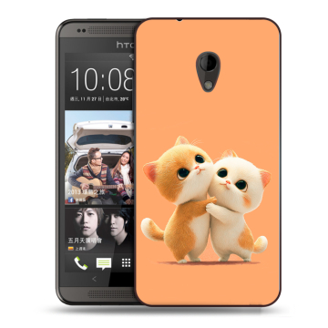 Силиконовый чехол на HTC Desire 700 с принтом Милые котики